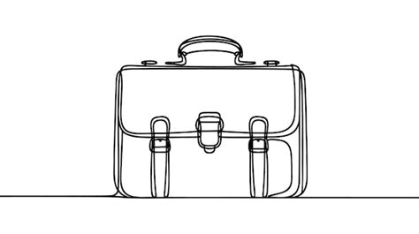 Premium Vector Single Continuous Line Drawing Briefcase Icon Logo Bag