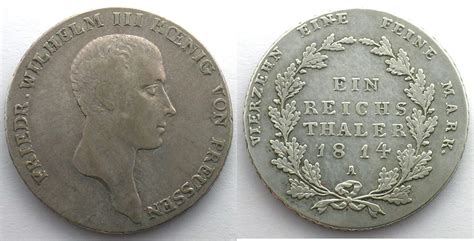 Deutsche Münzen Thaler 1814 A Preussen Königreich Friedrich Wilhelm