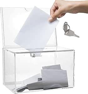 Clear Acrylic Suggestion Box Post Box Storage Organizer Charity