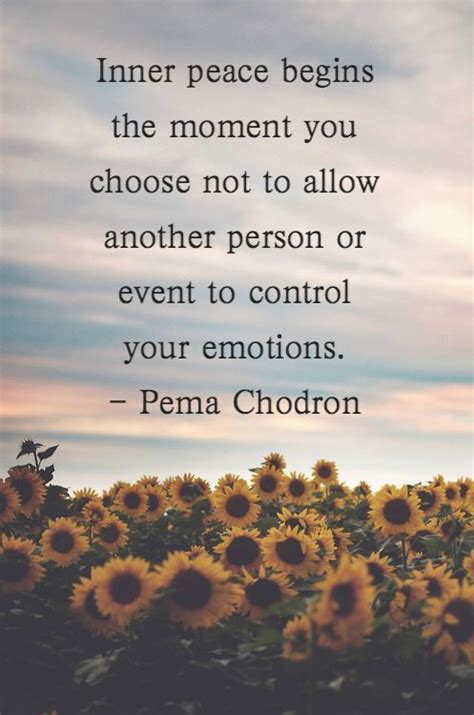 Inner Peace Begins The Moment You Choose Not To Allow Another Person Or