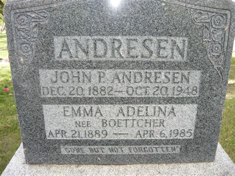 Emma Adelina Boettcher Andresen M Morial Find A Grave