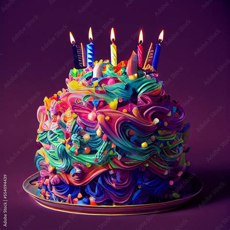 Birthday Cake With Candles Stock Illustration Birthday Cake With Candles Happy Birthday Cakes