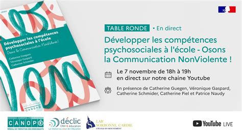 Replay Développer Les Compétences Psychosociales à Lécole Osons