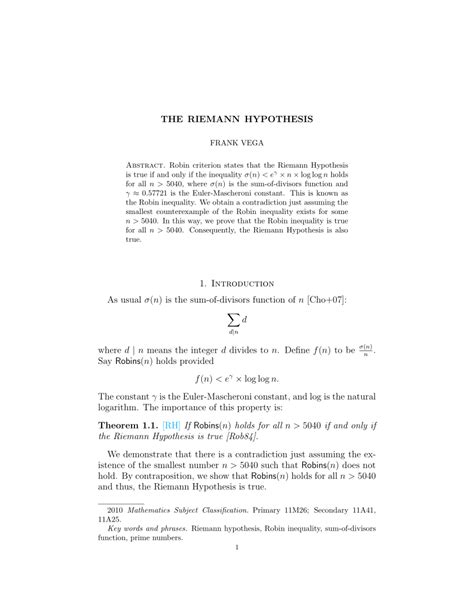 (PDF) The Riemann Hypothesis