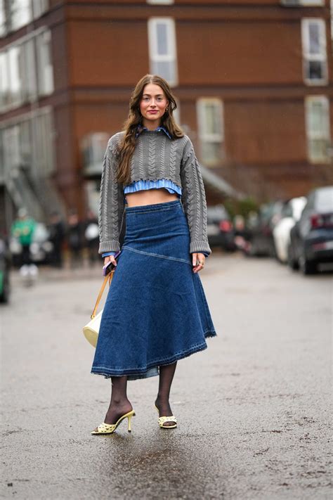 8 Denim Midi-Skirt Outfits To Shop This Spring | British Vogue