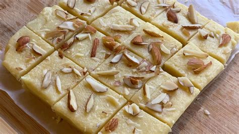 Last Minute Simple Deepavali Sweets Badam Burfi Almond Burfi