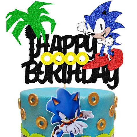 Buy Blue Hedgehog Happy Birthday Cake Topper Sonic Birthday Party Cake Decorations Supplies For