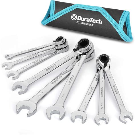 DURATECH Reversible Ratcheting Combination Wrench Set Metric 9 Piece