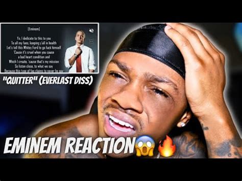 He Wanted Blood First Time Hearing Quitter Eminem Ft D Reaction