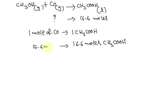 Solved In The Industrial Synthesis Of Acetic Acid Methanol Is Reacted