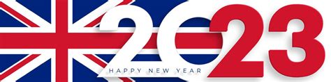 Happy New Year 2023, festive pattern with British flag concept 9515805 ...