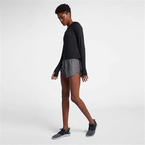 Nike Synthetic Dry High Cut Tempo Running Shorts In Gray Lyst