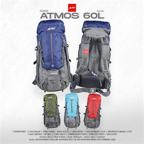 Jual Tas Gunung Keril Carrier Rei Atmos Liter Arei Atmos Liter