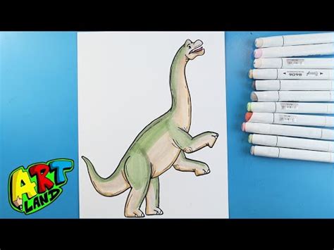 Brachiosaurus Drawing Step by Step Tutorial – I'm Youtuber – Follow my ...