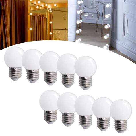 Kit 10 Lâmpada Bolinha Led 3w G45 E27 Bulbo LustreEspelho Branco Quente