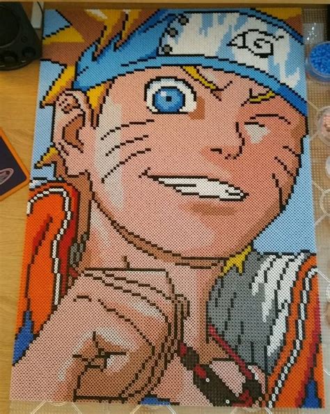 Naruto Face Aprox H Work By Qupiiid On Deviantart Perler Bead Art