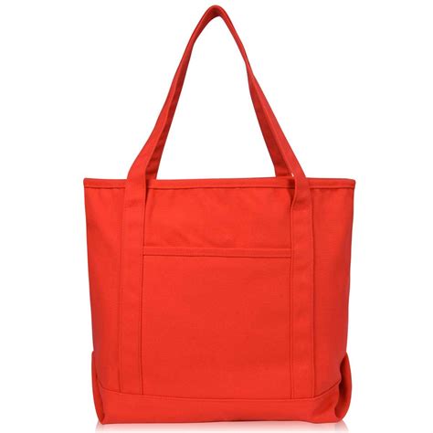 Dalix 20 Solid Color Soft Canvas Tote Bag Shopping Tote Bag Bags