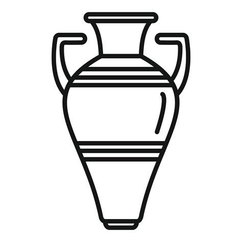 Greece Amphora Icon Outline Vector Vase Pot Vector Art At