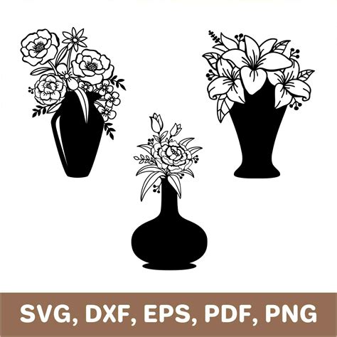 Flower Vase Svg Flower Vase Template Flower Vase Dxf Flow Inspire