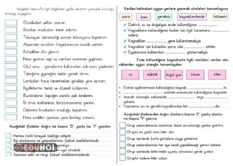 S N F Hayat Bilgisi Evdeki Eduhol Etkinlik Ndir Oyun Oyna