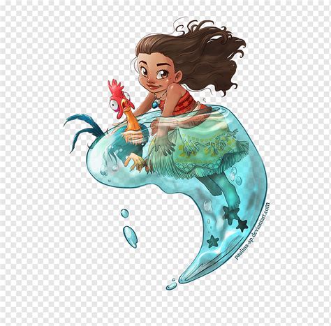 Moana Ilustración Hei Hei El Gallo Dibujando La Compañía Walt Disney Disney Princess Chibi