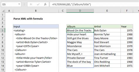 Fórmula Parse XML en Excel