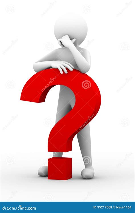 3d Confused Person With Question Mark Illustration Royalty Free Stock