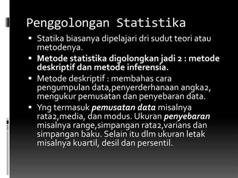 Pengertian And Ruang Lingkup Statistik Ppt Free Download