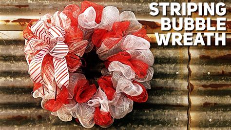 Diy Dollar Tree Striping Bubble Wreath Using Three 10 Inch Rolls Of