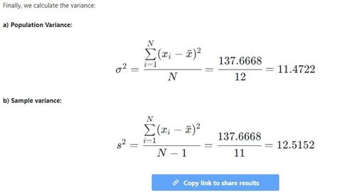 Variance Calculator Online - Sample and Population (Step by step) 🥇