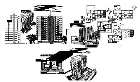 Drawing Of The Apartment With 3d Elevations Cadbull