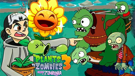 ПЕРВЫЙ ЗОМБИ ГАРГАНТЮА Plants Vs Zombies 3 Welcome To Zomburbia 3 ПвЗ