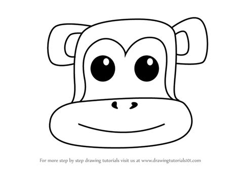 How to Draw a Monkey Face for Kids (Animal Faces for Kids) Step by Step ...