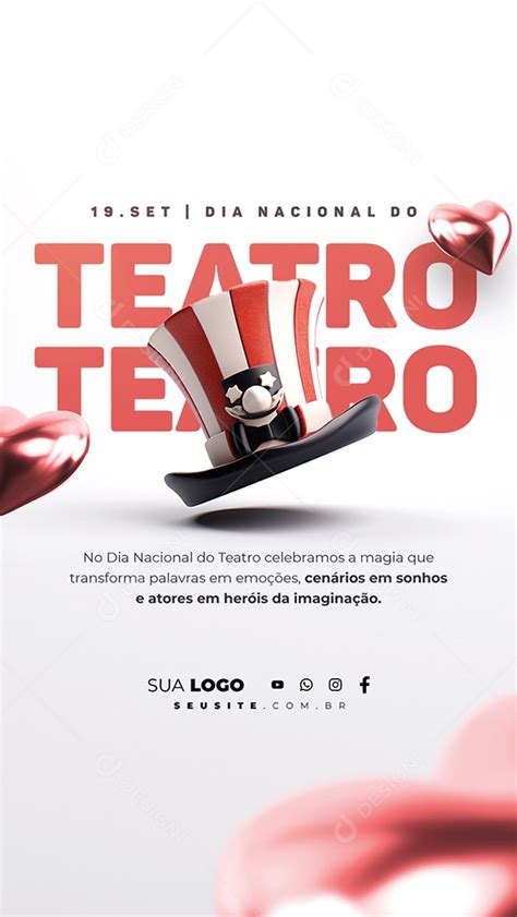 Story Dia Nacional Do Teatro 19 de Setembro Social Media PSD Editável