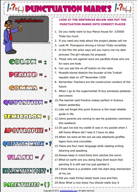 Grammar And Punctuation Practice Worksheets