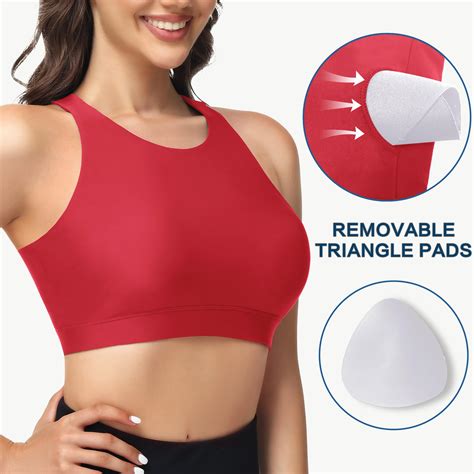 Snapklik Womens Sports Swim Bra Racerback Modest Swimsuit Top Bikini Bathing Suit Tops