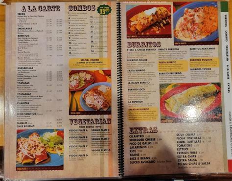 Menu At Fiesta Charra Restaurant Lansing Lake Lansing Rd