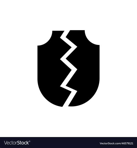 Broken Shield Icon Royalty Free Vector Image Vectorstock