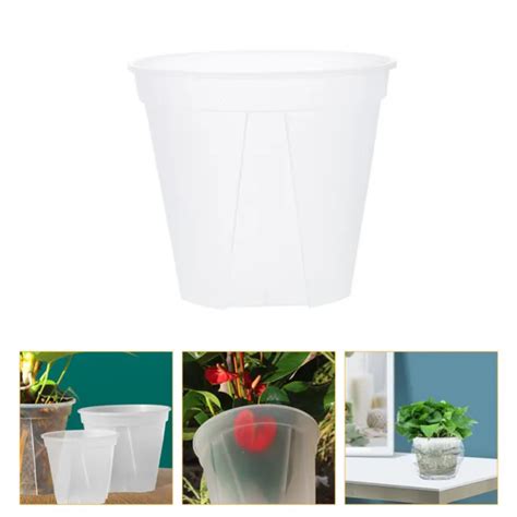 10 PCS BIANCA Plastica Vaso Di Fiori Trasparente Fioriera Per Orchidee