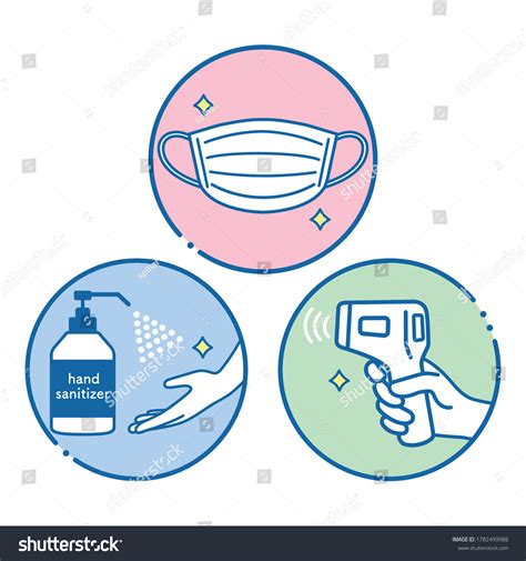 Illustration Infection Prevention Measures เวกเตอร์สต็อก ปลอดค่า