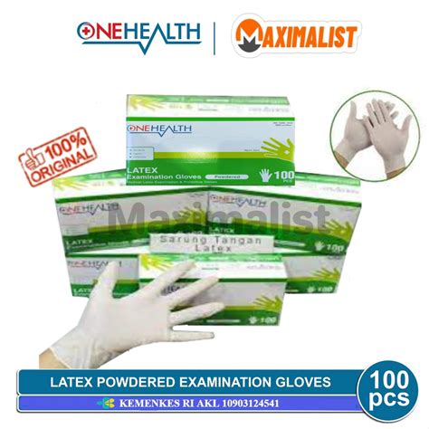 Jual Sarung Tangan Latex Powder ONEHEALTH LATEX EXAMINATION GLOVES