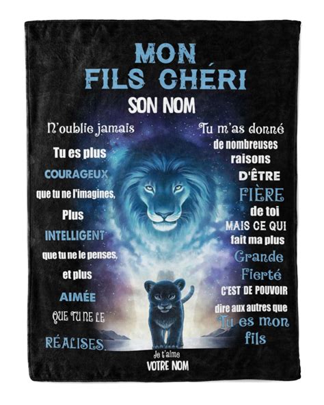 Mon Fils Couverture Personnalisée Cadeau Unique pour Mon Fils