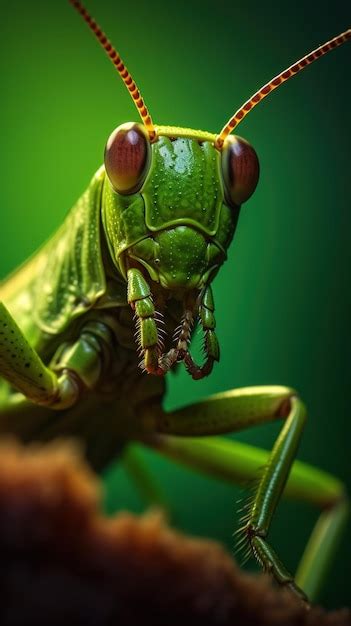 Premium AI Image | A close up of a green grasshopper