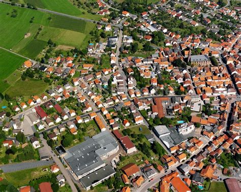 Luftaufnahme Oberzent Stadtansicht Vom Innenstadtbereich In Oberzent