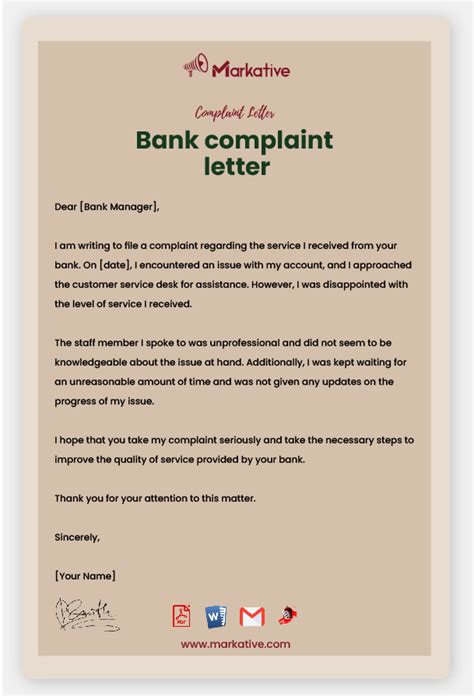 How To Write Attractive Bank Complaint Letter 5 Templates Markative