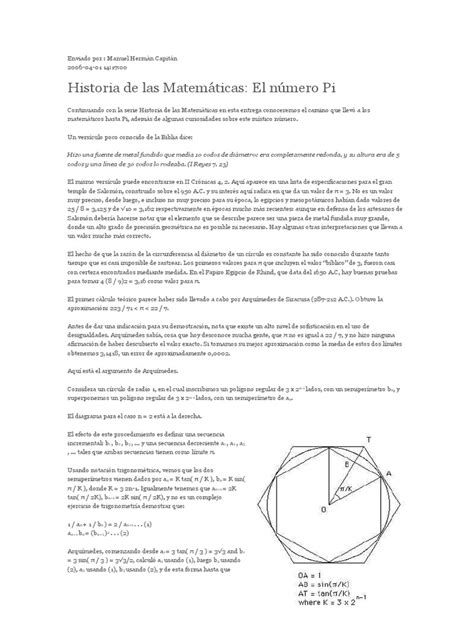 Pdf Historia De Las Matematicas El Numero Pi Dokumen Tips