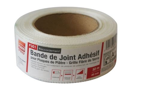 BANDE DE JOINT ADHESIVE POUR PLAQUES DE PLATRE P301 50 M X 48 MM