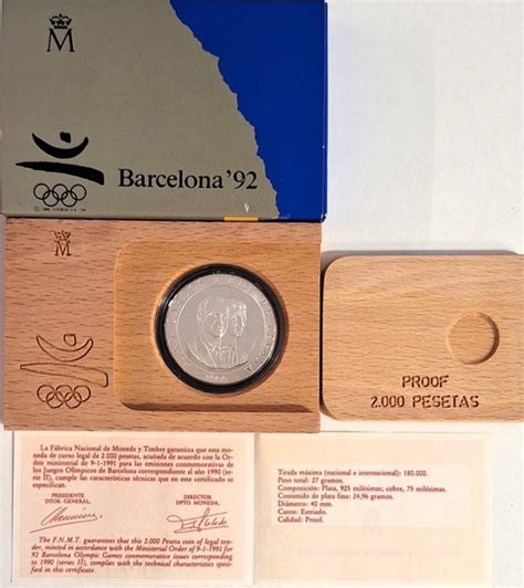 Espagne 2000 Pesetas 1992 Baloncesto Olimpiada Barcelona Proof