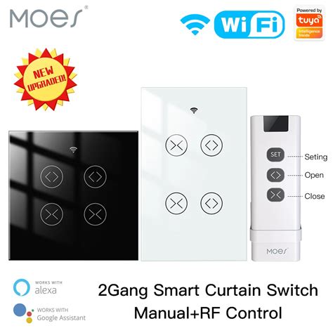 Moes Interrupteur De Store À Double Rideau Avec Wifi Rf 2 Boutons