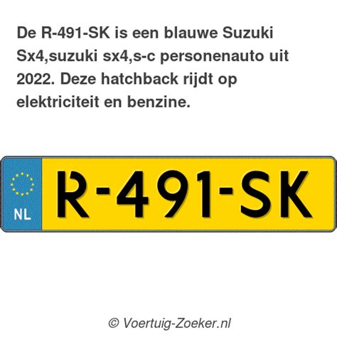 Kenteken R Sk Suzuki Sx Suzuki Sx S C Auto R Sk Voertuig